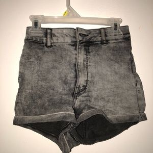 H&M High-Waisted Black/Grey Jean Shorts